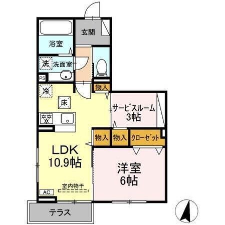 溝の口駅 バス22分  千年住宅前下車：停歩2分 1階の物件間取画像